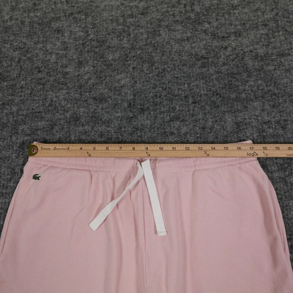 Lacoste Sport Croc Embroidery Shorts Mens XXL‎ Pink Cotton Blend Drawstring